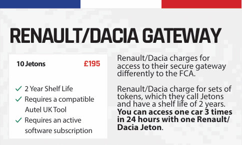 Autel - Renault/Dacia Secure Gateway - 10 Jetons