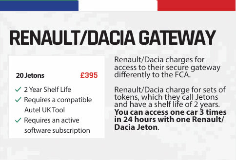 Autel - Renault/Dacia Secure Gateway - 20 Jetons